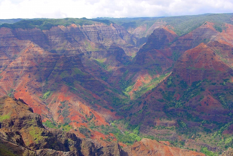 Waimea Canyon on the island of Kauai, is sometimes referred to as the Little Grand Canyon of the Pacific.